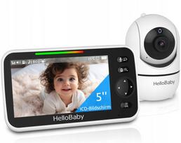 Vaikiška vaizdo auklė HELLOBABY, 5" ekranas, 30 val. baterija, be WiFi, dvipusis garsas