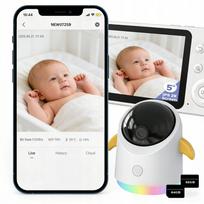 Vaizdo kūdikio stebėjimo kamera 5" 2K, su WiFi, IP, 360° PTZ, 4× priartinimas