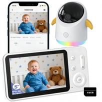Kūdikių stebėjimo IP kamera su WiFi, 2K, sukamasis objektyvas, 64GB atminties kortelė