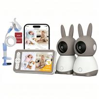 Vaizdo kūdikio stebėjimo sistema su 2 WiFi kameromis, HD, pasukama, 5" LCD monitoriumi ir 4x priartinimu