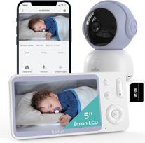 Vaizdo kūdikio stebėjimo kamera su WiFi, 2K FHD, 3MP, 4x priartinimas, 5" LCD, 32GB