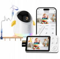 Namų WiFi kamera NANNY, su besisukančiu mechanizmu, 64GB atminties kortele ir laikikliu