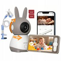 Belaidis kūdikių stebėjimo monitorius su 5" ekranu, ZOOM kamera ir rankena