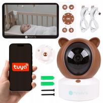 Vaikiška vaizdo auklė Mary’s su kamera ir ekranu, 2in1 BEAR, WiFi TUYA, USB