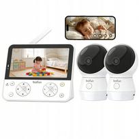 Vaizdo kūdikių stebėjimo monitorius 5,5", 2 kameros, HD naktinis matymas, padalytas ekranas