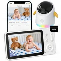 Kūdikio stebėjimo WiFi IP kamera, 2K raiška, naktinis matymas, 4x priartinimas, pasukama