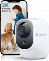 Vidaus kamera COCOCAM 2K, WiFi, 5200mAh