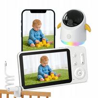 Vaizdo stebėjimo kamera NANNY HOME 5" su WiFi, 360° PTZ, 2K raiška, 4x priartinimas, valdymas ekranu