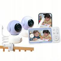 Vaizdo kūdikio stebėjimo kamera su 2 kameromis, 2K/3MP, WiFi, 4x priartinimu, PTZ, su rankena