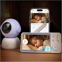 Vaizdo kūdikio stebėjimo kamera su 5" LCD, WiFi, FHD 2K, 3MP, 4x priartinimu, PTZ