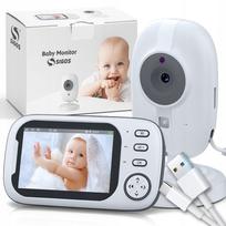 Vaikiška HD vaizdo auklė NANNY su naktiniu režimu, termometru ir 2000mAh monitoriumi