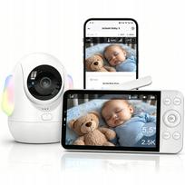 Vaizdo kūdikių stebėjimo kamera su WiFi, 4MP, 5.5" LCD, 360° PTZ, 4x priartinimas