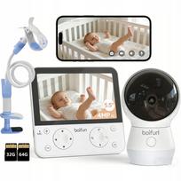 Vaizdo kūdikio stebėjimo kamera su WiFi, 5,5" ekranu, PTZ funkcija ir temperatūros jutikliu