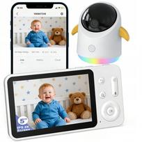 Vaizdo auklė Baby Monitor Camera, 5", 360° PTZ, valdymas telefonu