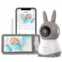 Vaizdo kūdikio stebėjimo kamera su WiFi, 720P, PTZ 355°, 5" LCD ekranas, 3000mAh baterija