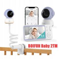 Vaizdo auklė elektroninė WiFi kamera, sukamasis 2K, LCD 5", 4x priartinimas
