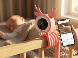 Vaizdo kūdikių stebėjimo kamera su WiFi, 4MP 2.5K QHD, verkimo ir judesio aptikimu