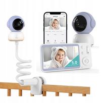 Belaidis 2K WIFI kūdikio monitorius su LCD ekranu ir sukiojama kamera