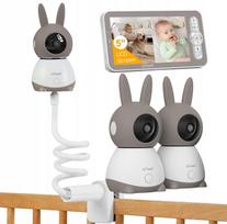Vaizdo kūdikio stebėjimo kamera, 3 MP, WiFi, 4× priartinimas, HD, su pasukamu laikikliu, 2 kameros