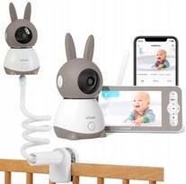 Vaizdo kūdikio stebėjimo kamera 2K 3MPx su WiFi, 5" LCD ekranu ir pasukamu laikikliu