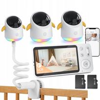 Vaizdo kūdikio stebėjimo kamera, 2 vnt., WiFi, sukiojama, 4.3" LCD ekranas, naktinis režimas