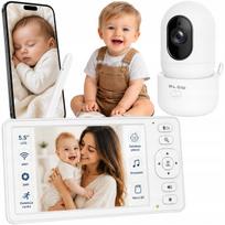 Elektroninė vaizdo auklė NANNY su WiFi, LCD ekranu, HD vaizdu, naktiniu režimu ir pasukama kamera