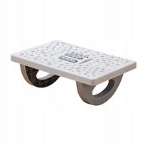 Ergonominis pakojis su masažiniu voleliu, pilkas, pastatomas po stalu