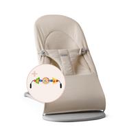 Vaikiška supama kėdutė BABYBJORN Balance Soft, šviesiai smėlio spalvos, su žaislu