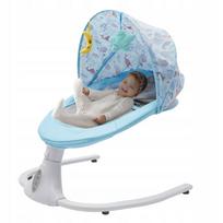 Elektrinė supama kėdutė kūdikiui, 4 greičių, Bluetooth, distancinis valdymas, iki 18 kg, mėlyna