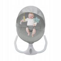 Elektrinė kūdikių supama kėdutė, 4 greičiai, Bluetooth, pultelis, pilka, 0–18 mėn., iki 18 kg