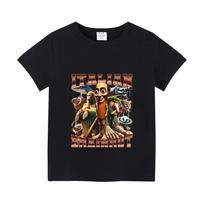 Italian Brainrot Kids Shirt Funny Meme Graphic Tee Cotton 2T-12yrs L black