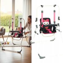Vaikiška sūpynė sodui ir namams, sulankstoma, pastatoma, metalinė, 3in1