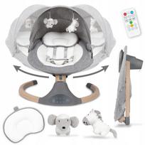 Elektrinis gultukas–supynė Kidwell LUXI 2in1, su nuotolinio valdymo pulteliu, tamsaus melanžo spalvos, medinis