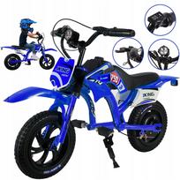 Vaikiškas elektrinis motociklas, 200 W, raudonas/mėlynas, iki 50 kg, 16 km/h