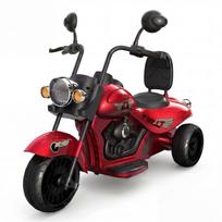 Vaikiškas elektrinis motociklas 12V, 4 ratai, su muzika ir šviesomis, raudonas