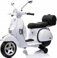 Vaikiškas elektrinis motociklas Vespa, 12V, 2 varikliai, 45W