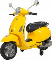 Vaikiškas elektrinis motoroleris Vespa, 2 ratai, 12V akumuliatorius, 2 varikliai