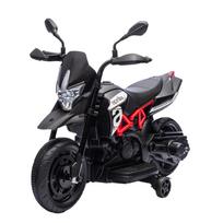 Vaikiškas elektrinis motociklas 6V, su LED apšvietimu ir muzika, juodas, nuo 3 metų