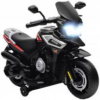 Vaikiškas elektrinis motociklas AIYAPLAY 6V su atraminiais ratais, juodas