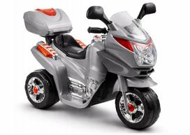 Vaikiškas triratis elektrinis motociklas, sidabrinis, 18 W