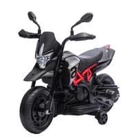 Vaikiškas elektrinis motociklas 6V, su LED žibintais ir muzika, juodas, nuo 3 metų