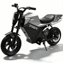 Vaikiškas elektrinis motociklas, 250W, 16 km/h, 21.6V 4Ah, 12" LED ratai, sidabrinis