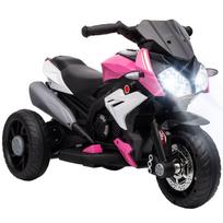 Elektrinis motociklas vaikams HOMCOM, su muzika, rožinis, 3–5 m., 3 km/val.