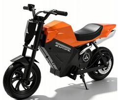 Vaikiškas elektrinis motociklas, 250W, 16 km/h, 4Ah, LED, oranžinis