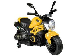 Vaikiškas elektrinis motociklas su LED žibintais, geltonas
