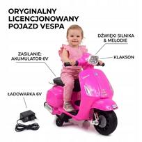 Vaikiškas paspirtukas Vespa, rožinis, 6V, nuo 18 mėn., su akumuliatoriumi