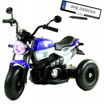 Vaikiškas triratis su pompuojamais ratais, odine sėdyne, 2 varikliais ir LED valdymo pultu