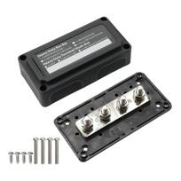 Heavy-Duty Modular Design DC 48v Distribution Block M8 Studs 300A Rated Bus Bar Box 4 Terminal Studs Highest Amperage Rated juoda
