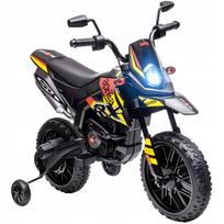 Vaikiškas elektrinis motociklas AIYAPLAY, 12V, su muzika, geltonas, 6 km/val.