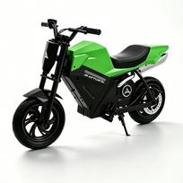 Vaikiškas elektrinis motociklas 250W, 16 km/h, 21.6V 4Ah, 12" LED ratai, žalias